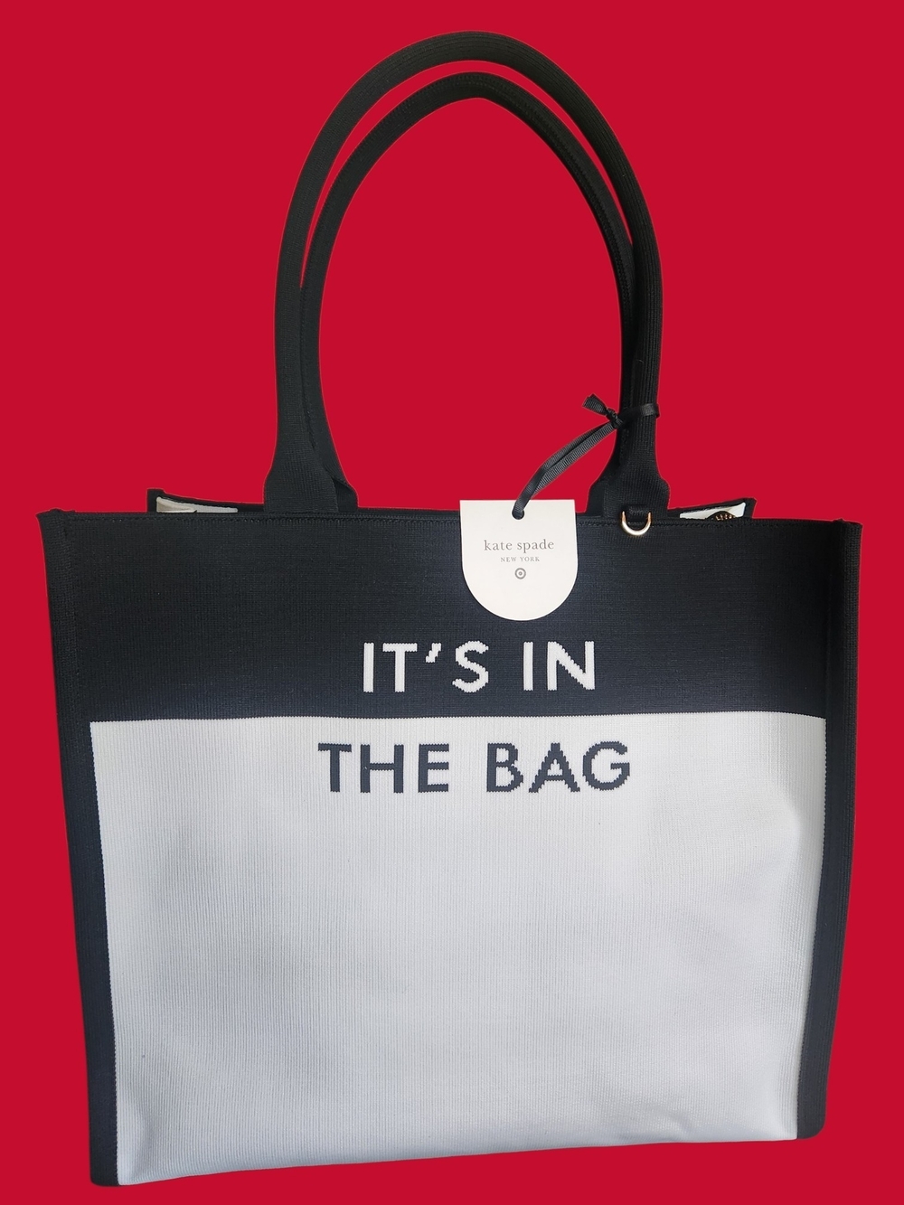 Kate Spade Black & White 'IT'S IN THE BAG' Canvas Tote